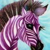 Purple Zebra Head Art Diamond Painting