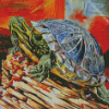 Red Eared Slider Turtle Art Diamond Painting