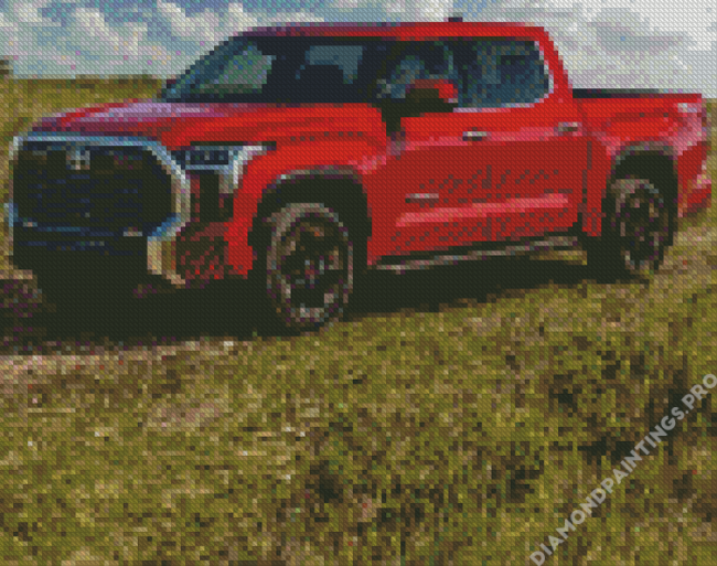 Red Pickup Diamond Painting