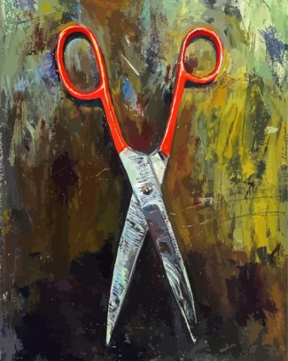 Red Scissor Diamond Painting