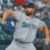 Seattle Mariners Player Throwing The Ball Diamond Painting