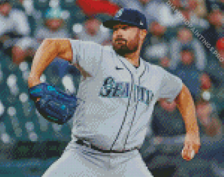 Seattle Mariners Player Throwing The Ball Diamond Painting
