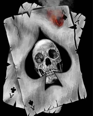 Skull With Ace Of Spades Diamond Painting