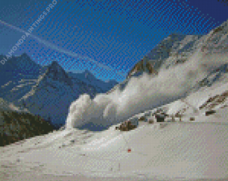 Snowy Mountains Avalanche Diamond Painting