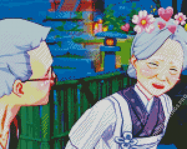 Sweet Old Couple Anime Diamond Painting