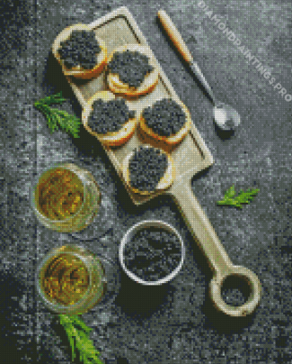 Toast With Black Caviar Diamond Painting