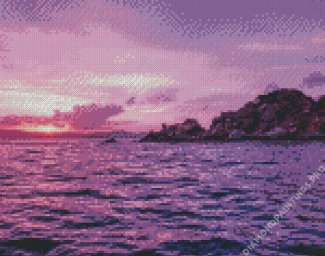 Virgin Island Sunset Seascape Diamond Painting