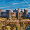 Welsh Castle Caernarfon Diamond Painting