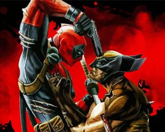 Wolverine Vs Deadpool Heroes Diamond Painting