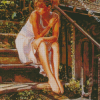 Young Lady On Stairs Diamond Painting