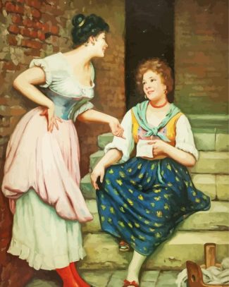 Young Two Women Talking Diamond Painting