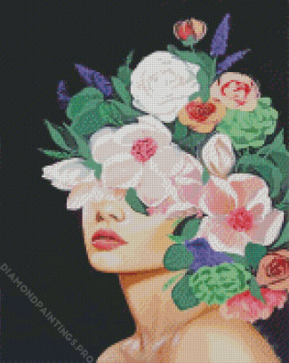 Abstract Woman Flowers Art Diamond Painting