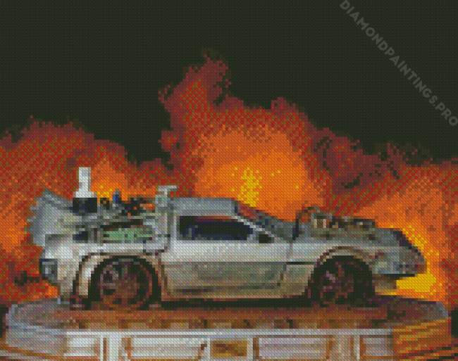 Aesthetic Back To The Future Car Art Diamond Painting