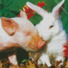 Aesthetic Pig And Rabbit Diamond Painting