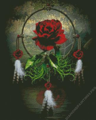 Aesthetic Rose In Dreamcatcher Diamond Painting