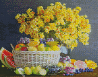 Aesthetic Flowers And Fruits Diamond Painting