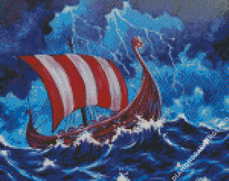 Aesthetic Viking Vessel Art Diamond Painting