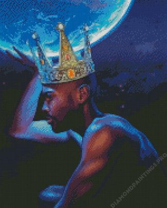 Black King Diamond Painting
