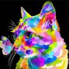 Colorful Butterfly On Cat Diamond Painting