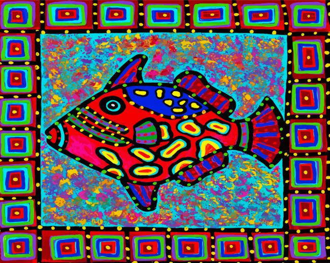 Colorful Clown Triggerfish Diamond Painting