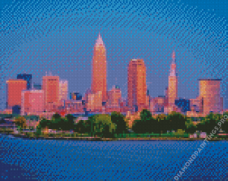 Downtown Cleveland City Buildings Diamond Painting
