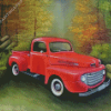 Red Vintage Truck Diamond Painting