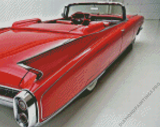 Red Classic Cadillacs Car Diamond Painting