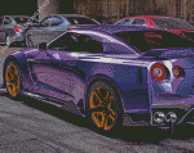 2018 Nissan GTR Dark Purple Diamond Painting