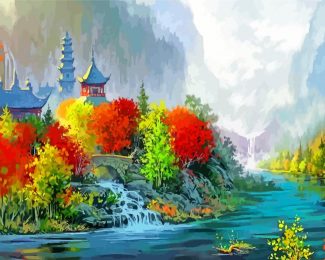 Aesthetic Chinese Landscape Art Diamond Painting
