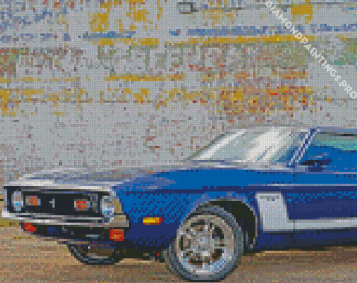 Blue Classic 72 Mustang Diamond Painting