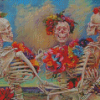 Floral Skeletons Dancing Diamond Painting