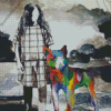 Girl With Rainbow Dog Art Diamond Painting