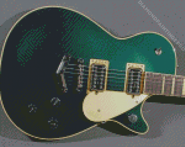 Green Gretch Guitar Diamond Painting