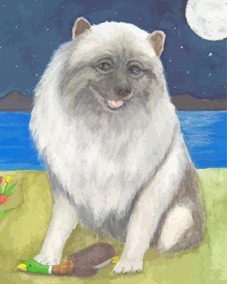 Keeshond Dog Diamond Painting