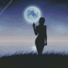 Moon Woman Silhouette Art Diamond Painting