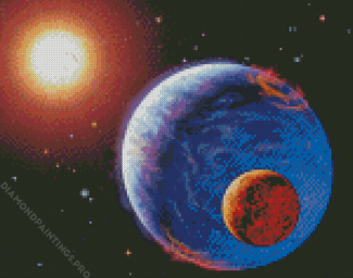 Planets And Stars Diamond Painting