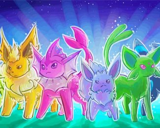 Pokemon Go Eeveelution Characters Diamond Painting