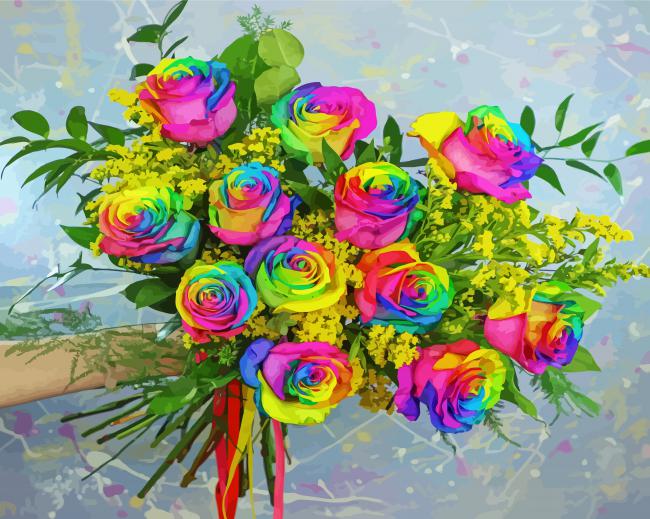 Rainbow Roses Diamond Painting