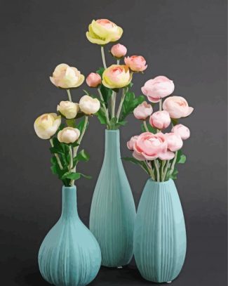 Ranunculus In Vases Diamond Painting