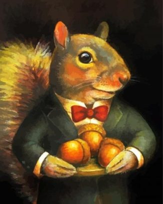 Squirrel Holding Acorns Diamond Painting
