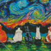 Starry Night Cats Diamond Painting