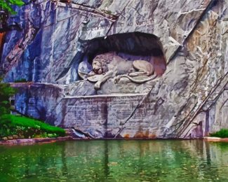 The Lion Monument Lucerne Diamond Painting