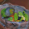 Black Capped Conure In Bowl Of Fruits Diamond Painting