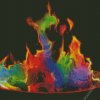 Aesthetic Flames Rainbow Art Diamond Painting