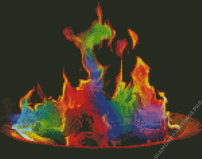 Aesthetic Flames Rainbow Art Diamond Painting