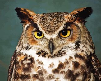 Aesthetic Horned Owl Bird Diamond Painting