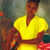 Black Girl In Yellow Dress Diamond Painting