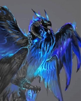 Black Blue Phoenix Diamond Painting