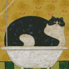 Cat In A Tub Warren Kimble Diamond Painting