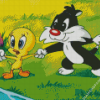Cute Sylvester And Tweety Diamond Painting
